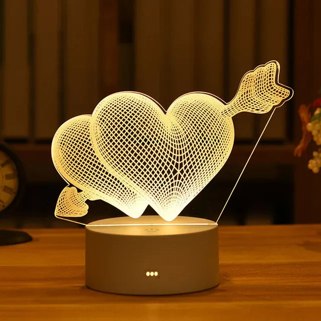 Luminárias de Mesa Led Criativas Diversas Coisas USB Warm White Heart 