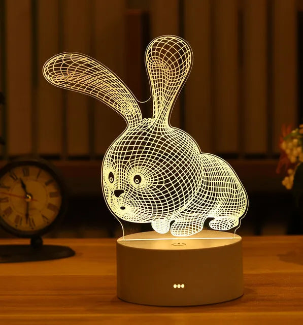 Luminárias de Mesa Led Criativas Diversas Coisas USB Warm White Rabbit 