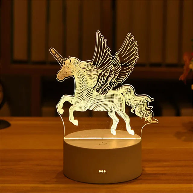 Luminárias de Mesa Led Criativas Diversas Coisas USB Warm White Unicorn 